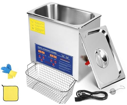 otmechl 6L Ultraschallreiniger mit Heizung und Timer, Professionelle Ultraschallreinigungsmaschine, Großes Fassungsvermögen beheizter Ultraschallreiniger für professionelle Schmuck- Uhren- und Brillen