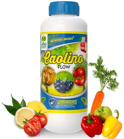 Albagarden - Caolino Flow Bio, Polvere di Roccia per Piante, Protezione Naturale contro Mosca Dell'olivo, Insetti e Parassiti - Corroborante Biologico - Concentrato 500 Ml