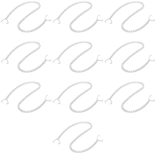 DIYEAH Heavy Duty Iron Hanging Chains Strong Construction 10pcs with Clips and Safe Hanging for Tree Tags and Sunlight Lamps for Indoor and Outdoor Use