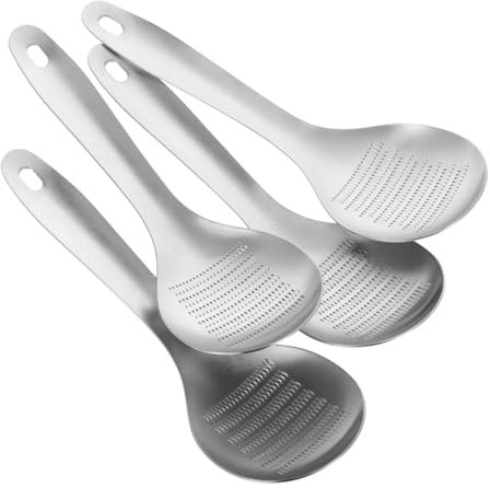 MUCKLILY 4pièces Hachoir à Ail Et Gingembre Râpe à Zesteur De Cuillère Passoire Râpe à Fruits Broyeur De Noix Cuillère à Râper Légumes Outils De Cuisine Multifonctionnels Acier