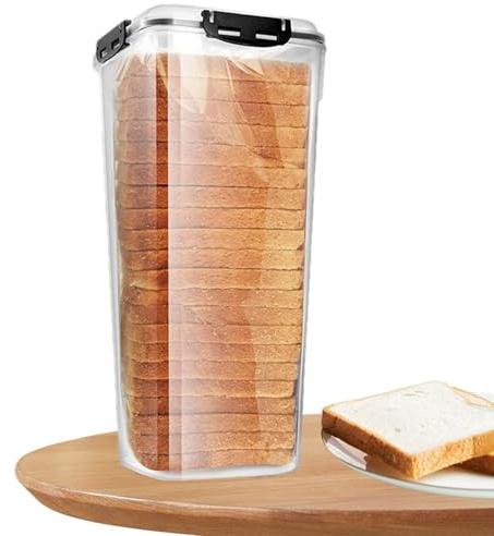 Rrlihjgu Boîte De Rangement Pour Pain Et Toast 14x34 Cms Conteneurs De Stockage De Pain Frai Avec Plateau À L'intérieur Boite A Pain, Boite A Pain De Mie Hermétique Avec Tiroir & Couvercle