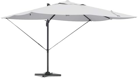 vidaXL Cantilever Roma Parasol Beige and Black 352 x 251 x 265 cm, Adjustable Rectangular Terrace Parasol, Modern Outdoor Shade, UV-Resistant Garden Umbrella for Patio Sun Protection
