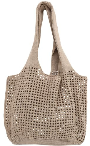 PAMINGONO Gewebte Beutel mit Verarbeitung aus Polyester und Baumwolle Leichte Organisiert Modische Sommertasche für Damen für Reisen und Partys