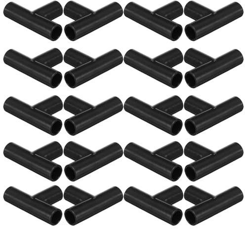 VILLFUL Conectores en T de Plástico Negro para Zapateros y Estanterías, 20 Piezas Diámetro Interior 1.1cm, Instalación Fácil y Estructura Estable para Armarios y Dormitorios