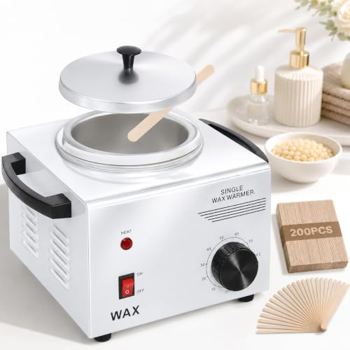 Wax Warmer Kit for Hair Removal, 500ML Electric Wax Heater with 200 Sticks