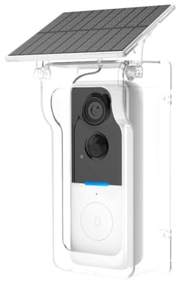MuchLuckystar Videocitofono senza fili a energia solare per Tuya, videocitofono 1080P con visione notturna, rilevamento del movimento impermeabile IP65, copertura trasparente