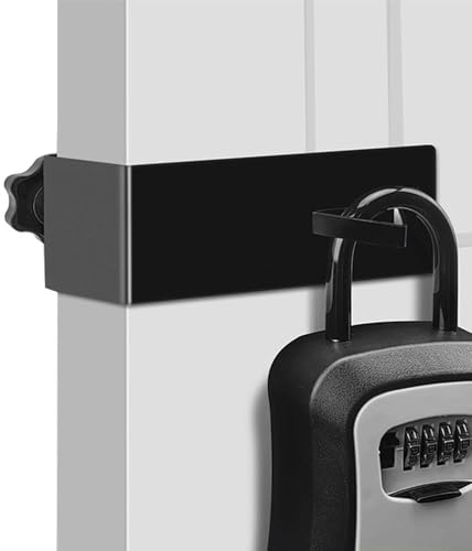 Purewtsry Lock Box Door Bracket | No Drilling Adjustable Hook | Over the Door Lock Box Bracket - for Outdoor Home Garage Office Basement Apartment Hotel Travel Realtor