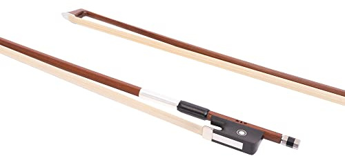 MI&VI AB-510 Brasilholz-Bratschenbogen für 35,6 cm - 43,2 cm Bratschen (volle Größe) mit Ebenholzfrosch, achteckiges silbernes Passepartout, gut ausbalanciert, leicht, mongolisches Pferdehaar, MIVI