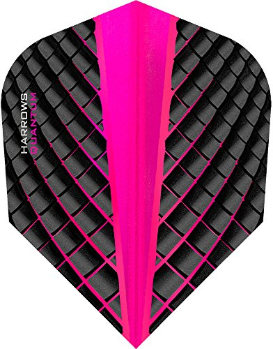 Harrows Quantum Dart-Flights, 100 Mikron, Standard, 3D-Effekt, 5 Sets (15 Stück) (Pink)