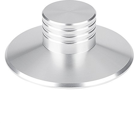 VBESTLIFE Schwarz Rekord Gewicht Klemme LP Plattenspieler Metall Disc Stabilisator(Silbrig)
