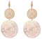 Hängende Ohrringe für Frauen, Hohle Blume Ohrstecker Rosegold Edelstahl Mit Kristall