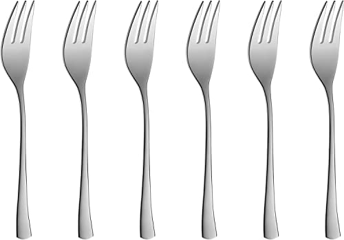 Gerlach Tunea Kuchengabel Set Für 6 Personen Spülmaschinenfest Kleine Gabeln Dessertbesteck Essbesteck Aus Edelstahl Elegantes Besteck Tafelbesteck Rostfrei 6 Stk, Silber Glänzend