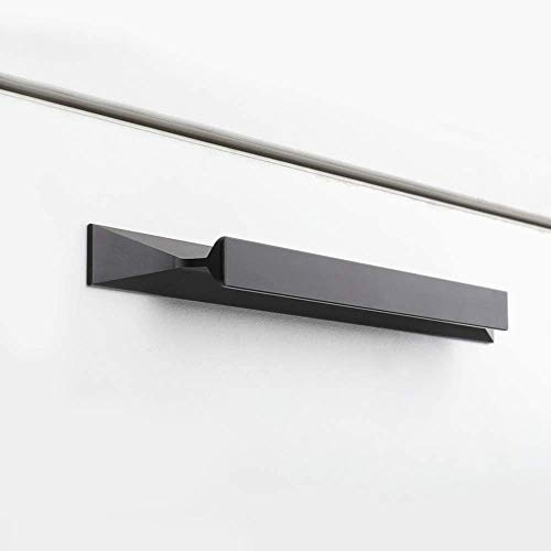 goldenwarm 10 Stück Griffe Schwarz 160mm Lochabstand, Schrankgriffe Türgriffe Küche Möbelgriffe Schwarz Griffe Für Küchenschränke Aluminium