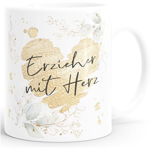 SpecialMe® Kaffee-Tasse [Wunschtext] mit Herz - soziale Berufe, Familie, Freunde kleines Dankeschön Geschenk Danke sagen Weiss Keramik-Tasse