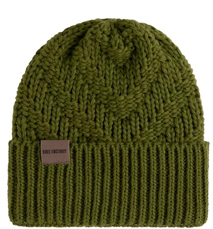 KNIT FACTORY - Sally Mütze - One Size | Strickmütze für Damen und Herren - Beanie - Mütze für den Winter - Wintermütze - Wollmütze - Weich und warm