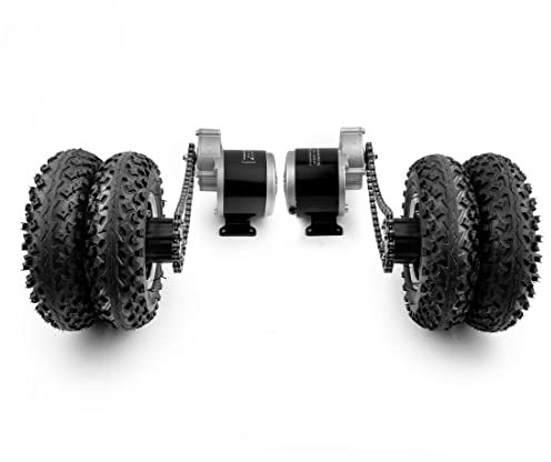 L-faster Dual 350W Motor Chain Drive Kit Facile Trasportare 300kg 200x50 Ruota off-Road per DIY Elettrico Sand Bike Pull Barrow 600lbs Nessun Controller (24V350W Max 3kph)