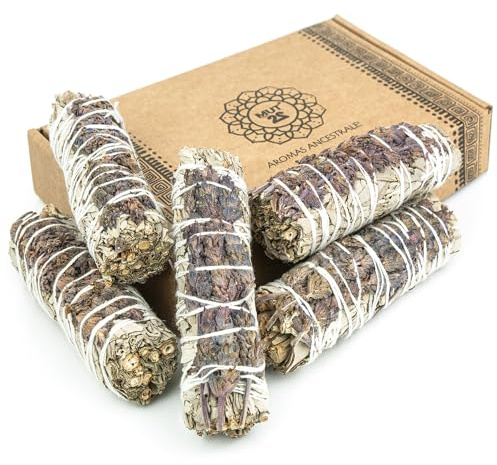MUT22 5 Salbei und Lavendel 10 cm Premium Kalifornischer, 100% natürlich und reinigend, ideal für spirituelle und energetische Rituale