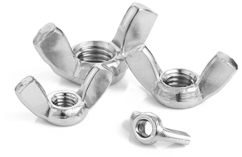 Sicherungsmuttern, 10 Stück/Lot Schmetterlings-Sicherungsmuttern, M3 M4 M5 M6 M8 M10 M12 Edelstahl-Sicherungsmuttern, handfest anziehende Mutter (Farbe: Edelstahl, Größe: M12 x10 Stück) ( Color : Stai