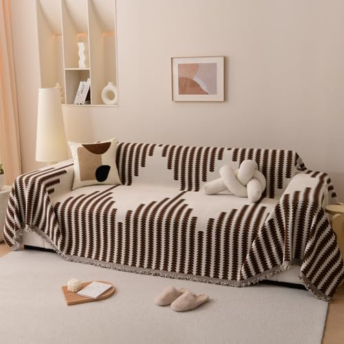 jianyana Sofa überzug Sofaüberwurf Weich Strapazierfähig Wendbar Chenille Universal Couch überzug mit Modernes Karomuster Möbelschutz für 1 2 3 4 Sitzer Sofa Zweisitzer L-förmige Ecke Futon Sofas