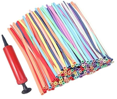 Kixolazr Long Skinny Latex Balloons | Latex Long Balloons Assorted Color - Home Decorations Modeling Balloons with Air Pump for, Engagement