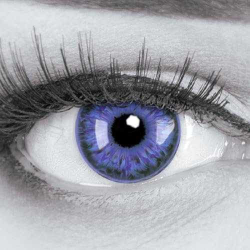 MeralenS Farbige Kontaktlinsen 1 Paar Violett Lila Witch Violet 1 Paar. Topqualität zu Halloween, Fasching, Fastnacht, Karneval Halloween gratis Kontaktlinsenbehälter ohne Stärke