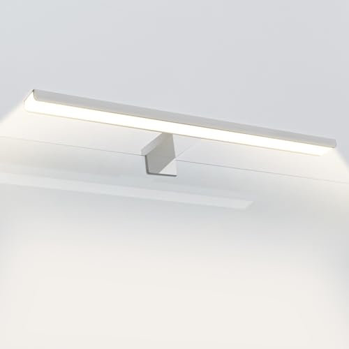 EMKE LED Spiegelleuchte Bad 40 cm, Spiegellampe Bad Spiegellampen für das bad, Wandlampe Badezimmer Badlampe Wand IP44 8W 6000K Spiegel Lampe Chrom