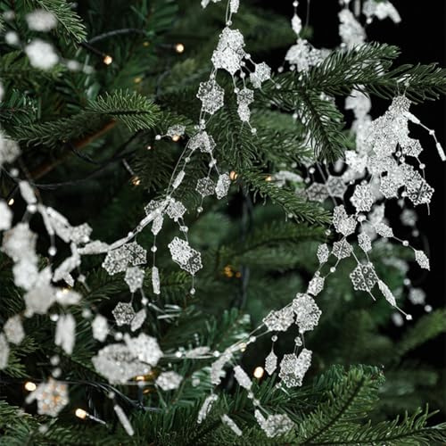 Clear Glass icicle Ornaments, Christmas tree decorations, for STUNNING Clear Glass Icicles for Holiday Decorations Perfect Accessories for Christmas Trees (Snowflake)