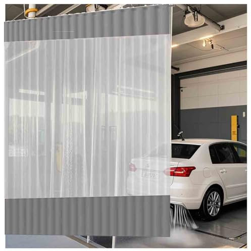Transparent PVC Tarpaulin Industrial Wash Bay Curtains 2.8x2.6m for Car Wash Garage Divider Door Curtain