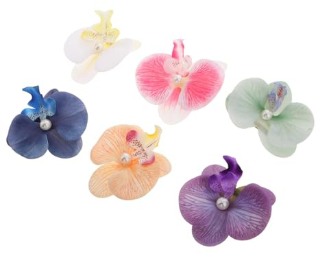 FOMIYES 6 Pinzas Pelo con Orquídeas de Seda Estilo Bohemio, Accesorio Distintivo para Vacaciones Playa y Fotos Veraniegas