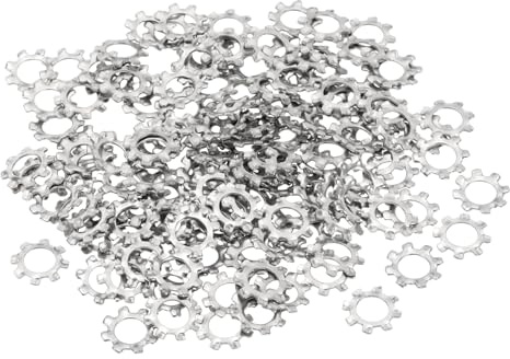 PATIKIL Rondella Di Bloccaggio A Denti Esterni M6, 150Pezzi Kit Assortito Rondelle Di Bloccaggio A Denti In Acciaio Inox 304 Per Attrezzature Meccaniche Clip Di Ritenuta Fissaggi, Argento