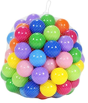 OFFIGAM Juguetes De Pelota Oceánica Segura para Niños Pequeños De 6 Cm, Plástico Colorido, Desarrollo Cognitivo y Coordinación Ojo-Mano, Juego Piscina Infantil, Pack De 50 Piezas
