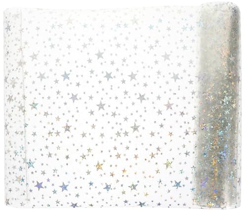 HOMSFOU Klarer Star Film Pvc Sternenfolie Transparent 47.24 X 7.87 in Handgefertigtes Handwerksmaterial Für Diy Taschen Koffer Nähen Basteln Dekorieren Und Verpacken