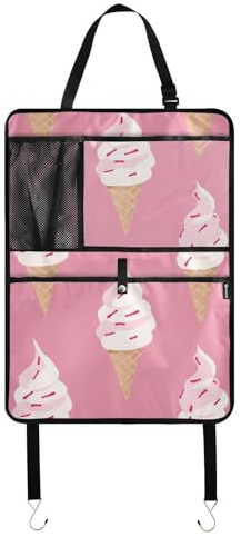 Organizer da tasca per sedile posteriore, organizer per auto, con tablet, per bambini, kickmat, roba da viaggio per auto, gustoso gelato pesca