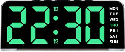 Azonelife LED Digitaler Wecker mit Großen Zahlen, Multifunktionale Tischuhr | USB-C & USB-Ladeanschluss für Tiefschläfer Einstellbare Helligkeit, 12/24HR, Doppelte Weckzeiten für Senioren und Jugendliche