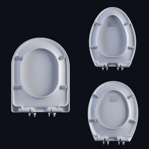 Asiento de inodoro estándar con cierre suave, fácil fijación superior, universal, forma de U/O, 14 pulgadas, cómodo y silencioso para todos los inodoros