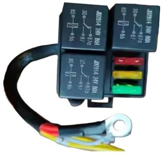 Lawnoval Kit relè fusibile precablato da 24 V per fusibili a lama ATC/ATO, alloggiamento in plastica a 3 posizioni, automobilistico e per uso marino