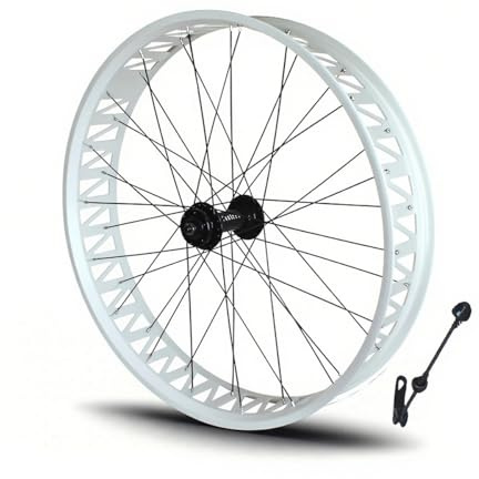 FKXSXAZ Snow Bike Vorder- und Hinterräder 26 Zoll x 4,0/4,9 Zoll Fatbike-Laufradsatz aus Aluminiumlegierung mit 36-Loch-Lagern, Kassettennabe, Scheibenbremse, Schnellspanner, 135/190 mm La