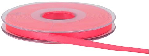 Satinband Satin Luxe - Doppelseitiges Geschenkband (Double Face) - 100% Polyester - Hochglänzend & Reißfest - In verschiedenen Breiten (Neon Pink, 6 mm x 25 m)