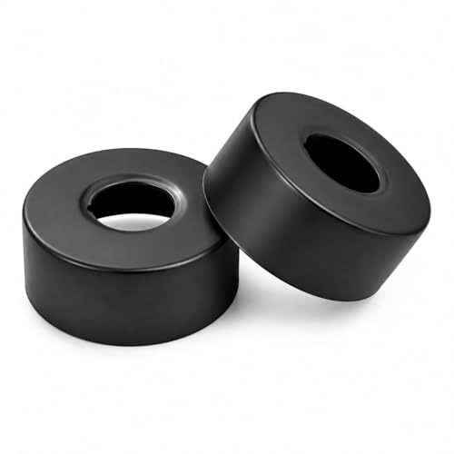 GUGUGO 2 PCS Black Stainless Steel Pipe Rosette Cover, Shower Fitting Rosette Matte Black, 66X30X25MM Wall Flange Escutcheon Plate, Pipe Hole Cover, Bath Faucet & Heating Pipe Decor Cover
