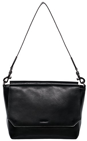 FEYNSINN Handtasche mit Langen Henkeln echt Leder - Henkeltasche ARNIK - Schultertasche Damentasche mit Schultergurt - Ledertasche Damen schwarz handgefertigt