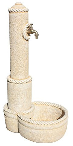 AnaParra Fontaine de place pour extérieur de jardin en pierre lisse 47 x 66 x 122 cm Arlequin Terracotta