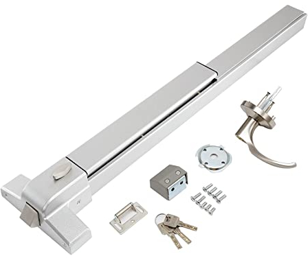 PARTOL Panic Bars for Exit Door Push Bar Panic Exit Device Commercial Door Push Bar Door Locks with Exterior Lever Stainless Steel Emergency Exit Door Handle Door Hardware for 28-41 Wood Metal Door
