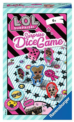 Ravensburger 20574 - Lol Surprise! Surprise Dice Game, Mitbringspiel für 2-4 Spieler, ab 6 Jahren, kompaktes Format, Reisespiel, Brettspiel