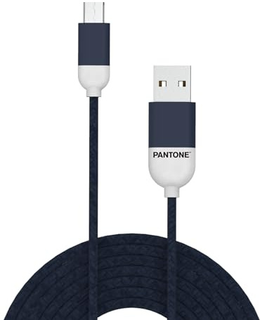 Celly Pantone MicroUSB Cable 1.5mt, Cavo USB Micro per Ricarica Rapida e Trasferimento Dati, Compatibile con Smartphone e Tablet, Potenza 2.1A, Navy