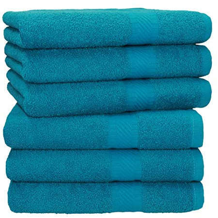 Betz Handtuch Set Palermo – 6er Pack Handtücher 50x100 cm – 100% Baumwolle, Handtücher für Bad, Gäste & Alltag – hochwertige Qualität, pflegeleicht & langlebig Farbe Petrol