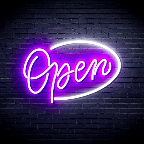 Open Sign st16s32-fnu0079-wp LED-Neonschild aus Silikon, Weiß / Violett
