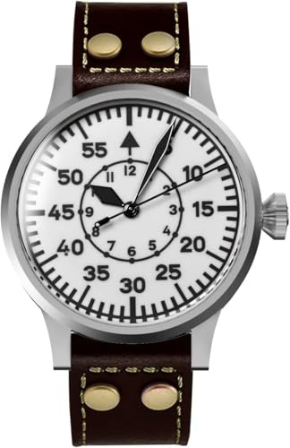 NC Hruodland 42mm Retro Automatik Herren Fliegeruhren Saphirglas PT5000 Mov't 10ATM Mechanische Taucherarmbanduhr für Herren (Color 2)