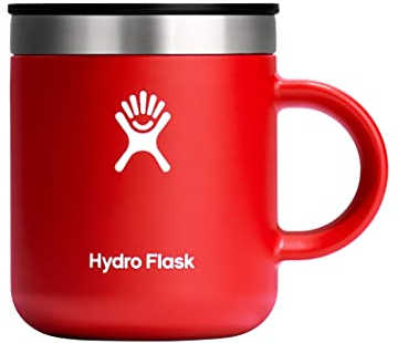 HYDRO FLASK - Travel Coffee Mug 177 ml (6 oz) - Vacuum Insulated Stainless Steel Travel Mug with Handle and Press-In Lid - BPA-Free - Goji