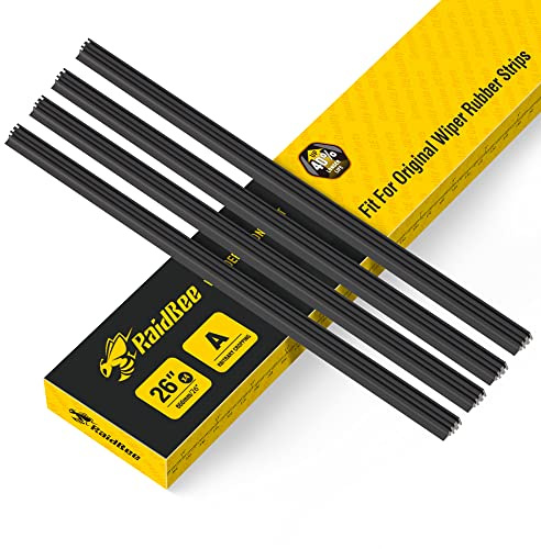 RaidBee Wiper Blade Refill,4 PCs Adjustable Size of Universal Replacement Windshield Wiper Refill Replacement for Tesla,Toyota,Hyundai,Honda Front & Rear Windshield Wiper Baldes Rubber Strip(26)