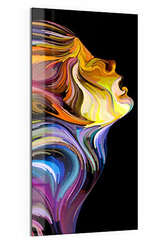 DEQORI Glas-Magnettafel | 50x100 cm groß | Motiv Liebespaar Kopf an Kopf | Memo-Board aus Glas | Magnetboard inkl. Magnete, Stift & Tuch für Küche & Büro | Tafel magnetisch & beschreibbar